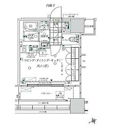 ローレルタワールネ浜松町 ワンルームの間取図画像