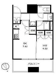 大崎ガーデンレジデンス 1DKの間取図画像