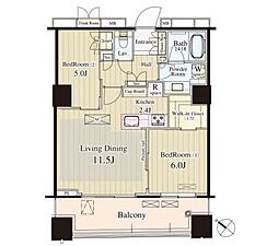 パークシティ大崎ザレジデンス 2LDKの間取図画像