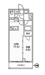 ライムレジデンス品川イースト(LIME RESIDENCE SHINAGAWA EAST) 1LDKの間取図画像