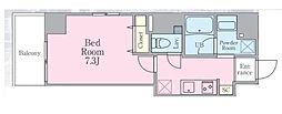 MANOA白金高輪. 1Kの間取図画像
