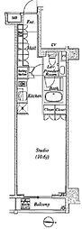 グレイスコート白金 ワンルームの間取図画像