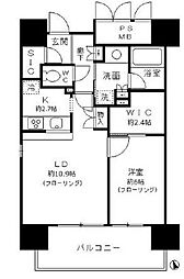フォンテーヌ芝浦 1LDKの間取図画像