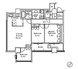 MFPR目黒タワー 3LDKの間取図画像