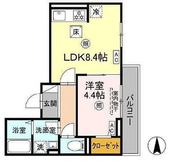 レクシア東尾久 102｜東京都荒川区東尾久３丁目(賃貸アパート1LDK・1階・33.46㎡)の写真 その2