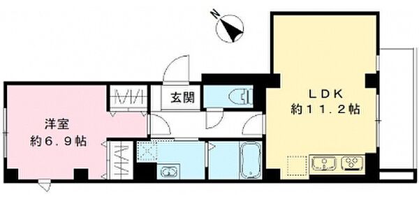 フォーリーフクローバー神楽坂 202｜東京都新宿区市谷船河原町(賃貸マンション1LDK・2階・44.10㎡)の写真 その2