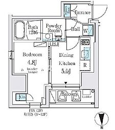 ジオエント秋葉原 4階1DKの間取り