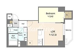 アリビス本郷三丁目（Alivis本郷三丁目） 5階1LDKの間取り