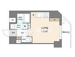 アリビス本郷三丁目（Alivis本郷三丁目） 8階ワンルームの間取り