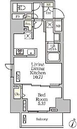 コートレジデンス南大塚 12階1LDKの間取り