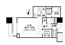 アトラス白山 802 8階1Kの間取り