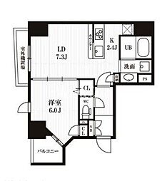 ピークス神田（PEAKS神田） 4階1LDKの間取り