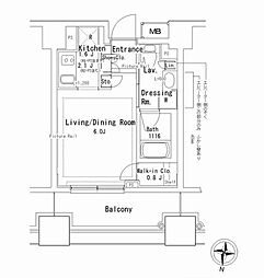 パークアクシス御茶ノ水ステージ 10階ワンルームの間取り
