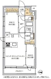 リビオメゾン湯島 2LDKの間取図画像