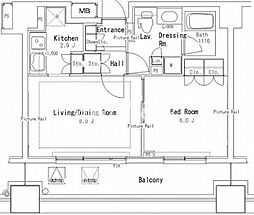 パークアクシス御茶ノ水ステージ 1LDKの間取図画像