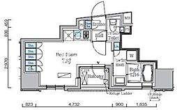レジディア九段下2 ワンルームの間取図画像