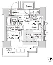 リブクオーレ神保町 1LDKの間取図画像
