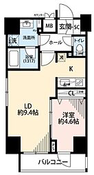 プレール・ドゥーク文京湯島 1LDKの間取図画像
