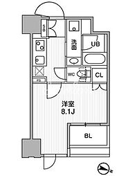 東神田テラスレジデンス 1Kの間取図画像