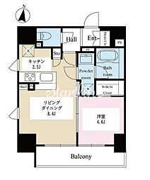 テラス文京本郷 1LDKの間取図画像