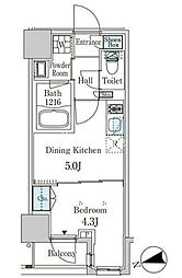 ザ・ライオンズフォーシア外神田 1DKの間取図画像
