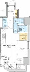 プラウドフラット文京千駄木 1LDKの間取図画像