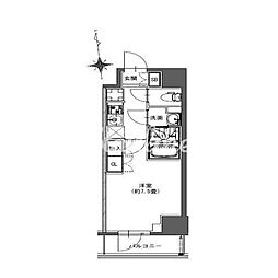 ラドゥセール東神田 ワンルームの間取図画像