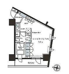 ParkAxis本郷の杜 ワンルームの間取図画像