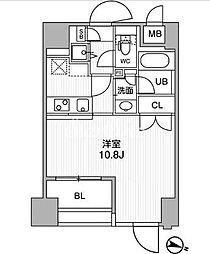 東神田テラスレジデンス ワンルームの間取図画像