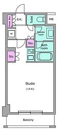 レジディア九段下 ワンルームの間取図画像