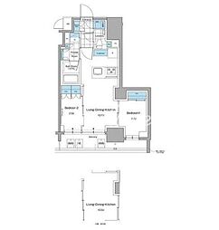 ルフォンプログレ本郷三丁目 2LDKの間取図画像