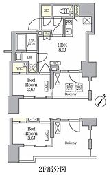 テラス神田猿楽町 1LDKの間取図画像