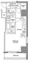 ザ・パークハビオSOHO大手町 ワンルームの間取図画像
