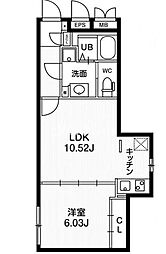 パセオ文京茗荷谷 1LDKの間取図画像
