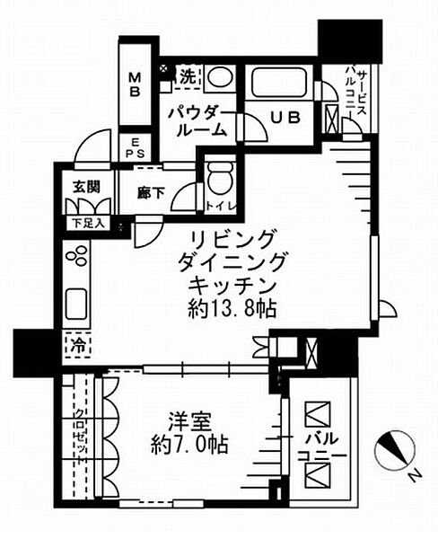 レジディア勝どき 502｜東京都中央区勝どき４丁目(賃貸マンション1LDK・5階・51.08㎡)の写真 その2