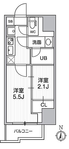 ＳＹＦＯＲＭＥ亀戸 703｜東京都江東区亀戸６丁目(賃貸マンション2K・7階・25.40㎡)の写真 その2