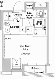 プラウドフラット三越前 3階1Kの間取り