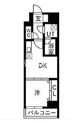 オークランス森下II OAKLANCE森下 1DKの間取図画像