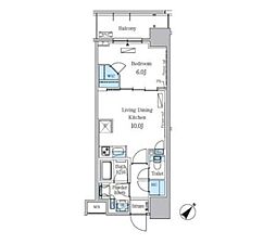パークアクシス東日本橋ステーションゲート 1LDKの間取図画像