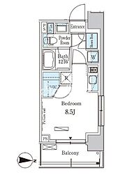 ParkAxis菊川 ワンルームの間取図画像