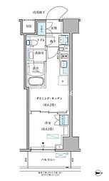 パークアクシス住吉ガーデンスクエア 1DKの間取図画像