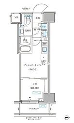 パークアクシス住吉ガーデンスクエア 1DKの間取図画像