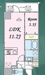 ゼンパレス日本橋 1LDKの間取図画像