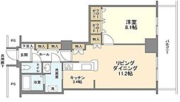 トルナーレ日本橋浜町トルナーレタワー 1LDKの間取図画像