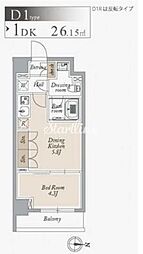 オーキッドレジデンス住吉 1DKの間取図画像