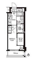 アジュールテラス住吉 1SKの間取図画像
