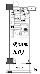パークハビオ人形町 1Kの間取図画像