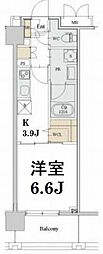 カスタリア人形町3 1Kの間取図画像