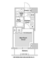 コンフォリア日本橋人形町イースト 1Kの間取図画像