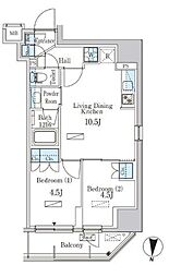 ParkAxis菊川StationEast 2LDKの間取図画像